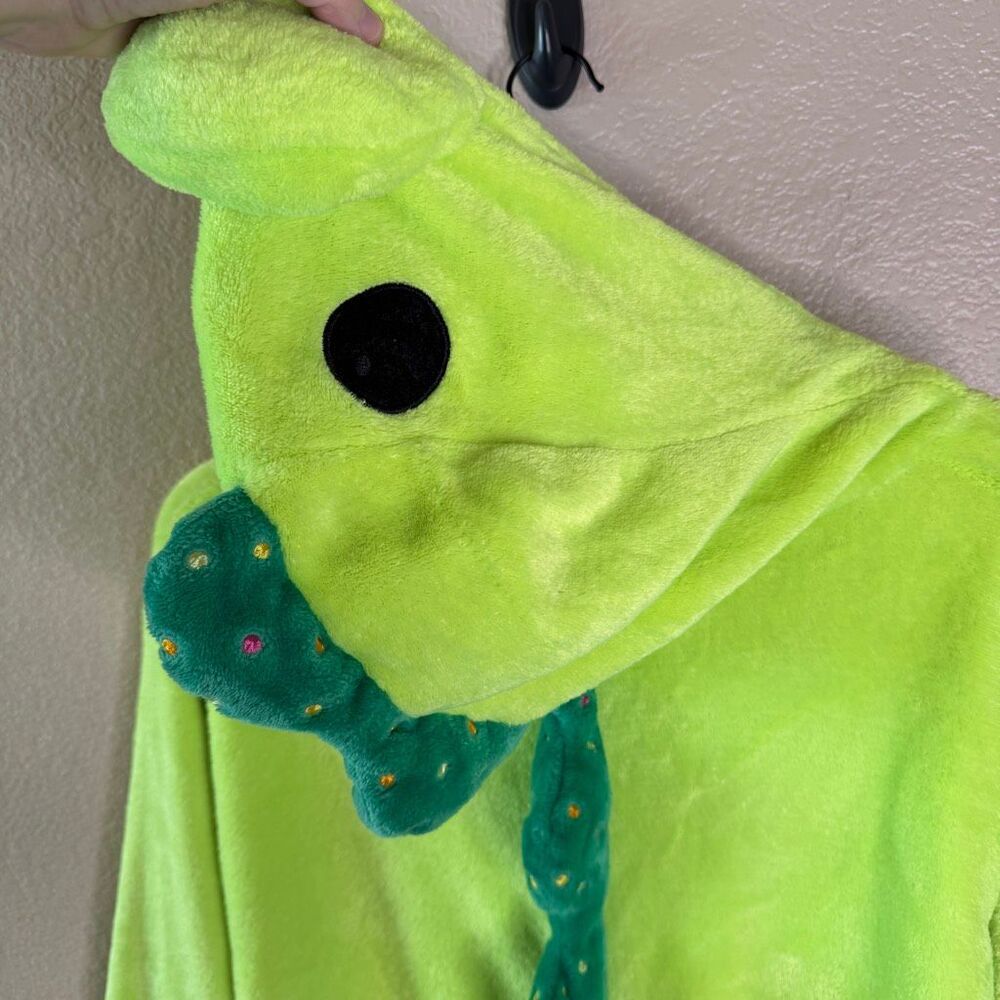 Moriah Elizabeth One Piece Jumpsuit Pickle Fleece Pajama Kids Medium Green Dino - Picture 10 of 13